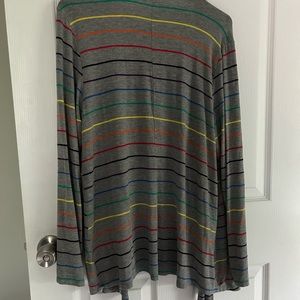 This super soft rainbow striped cardigan is from Torrid.